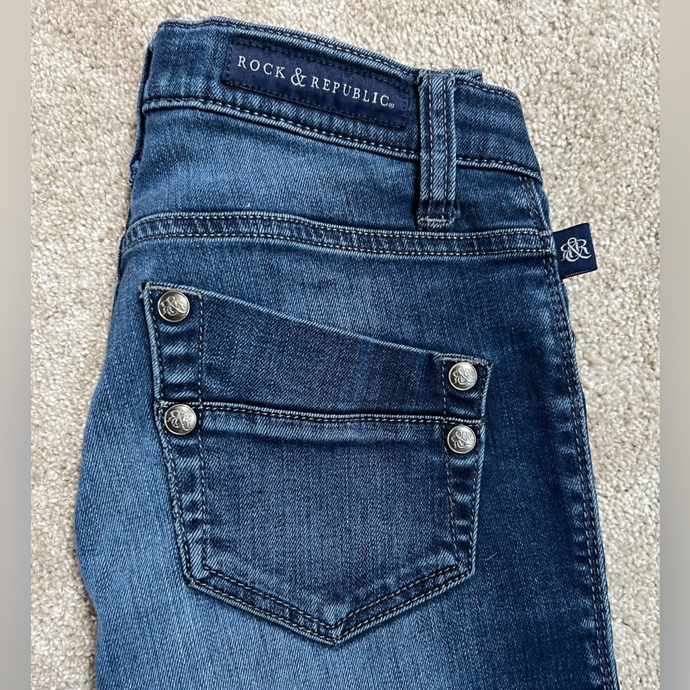 Rock & Republic Skinny Dark Blue Jeans Size 0!